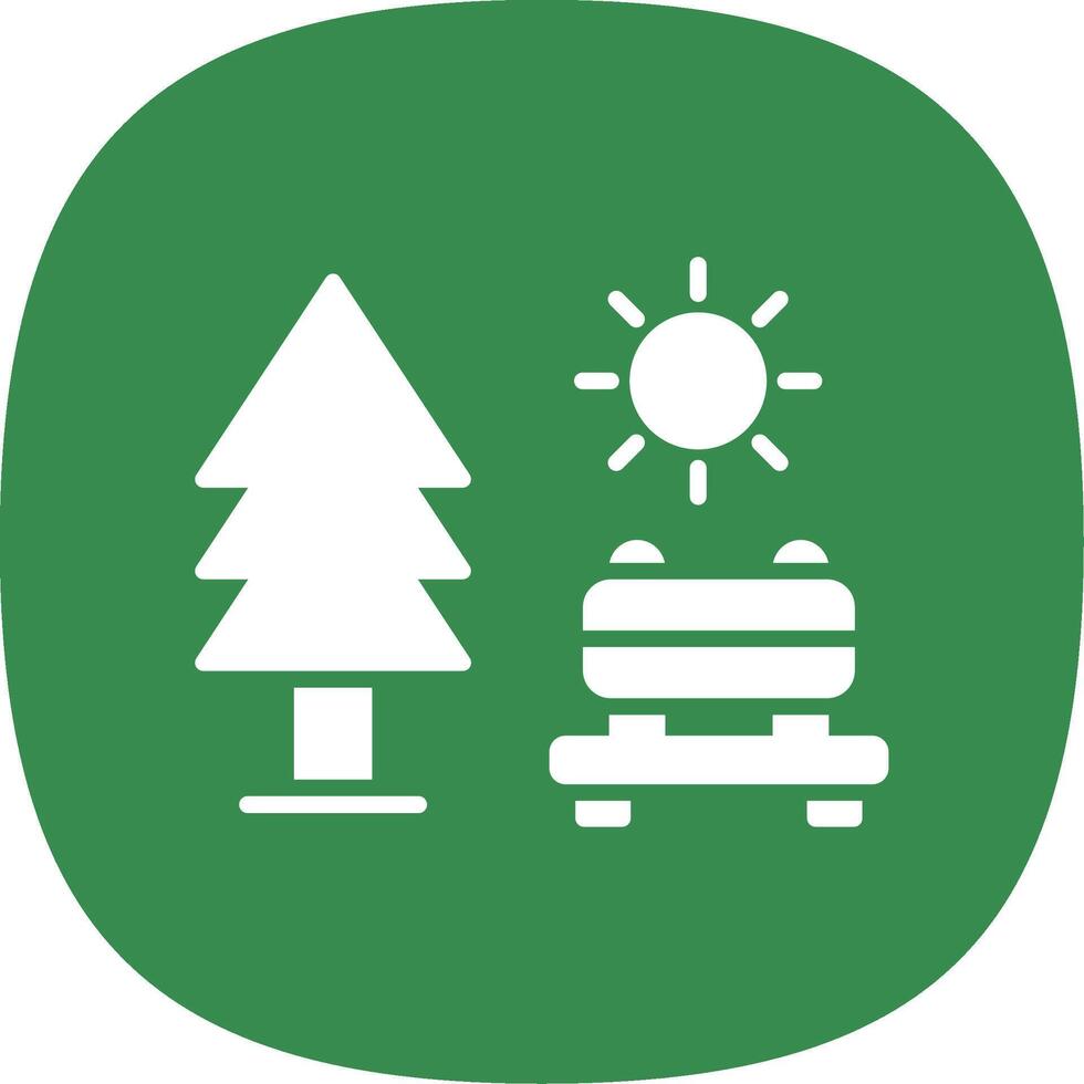 Park Glyph Curve Icon Design vector