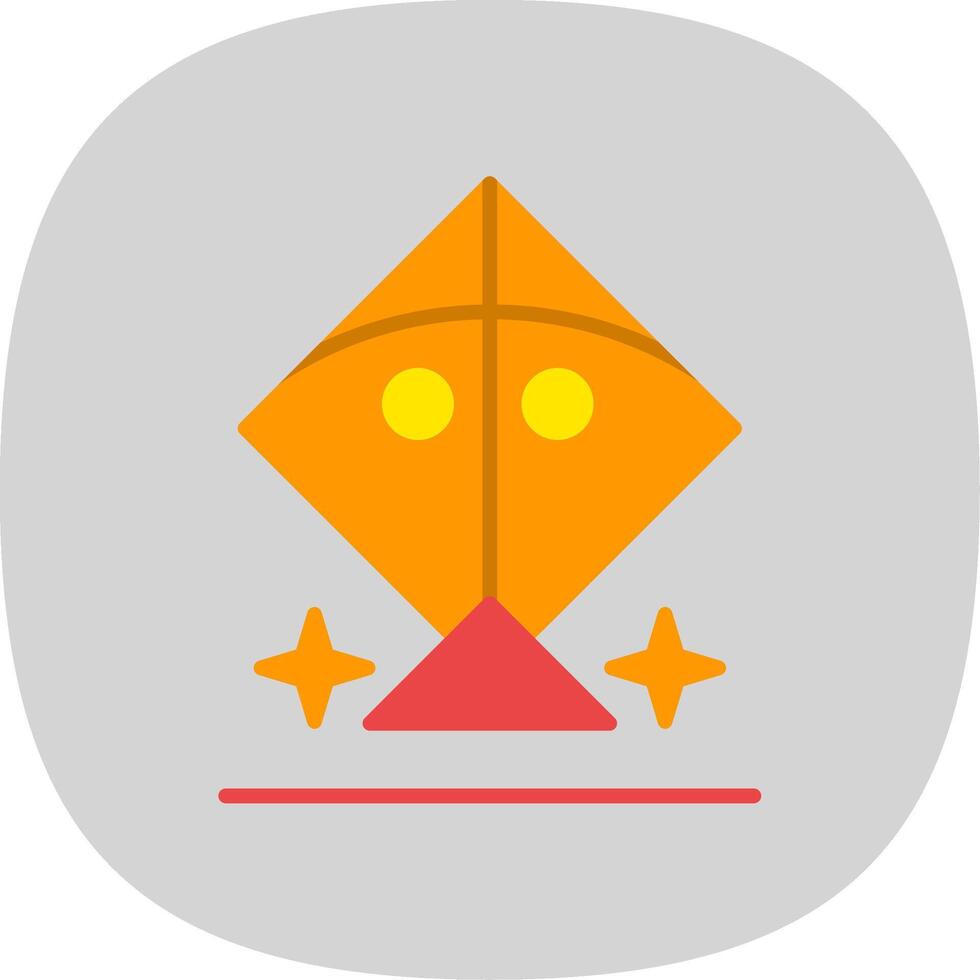 Kite Flat Curve Icon Design vector
