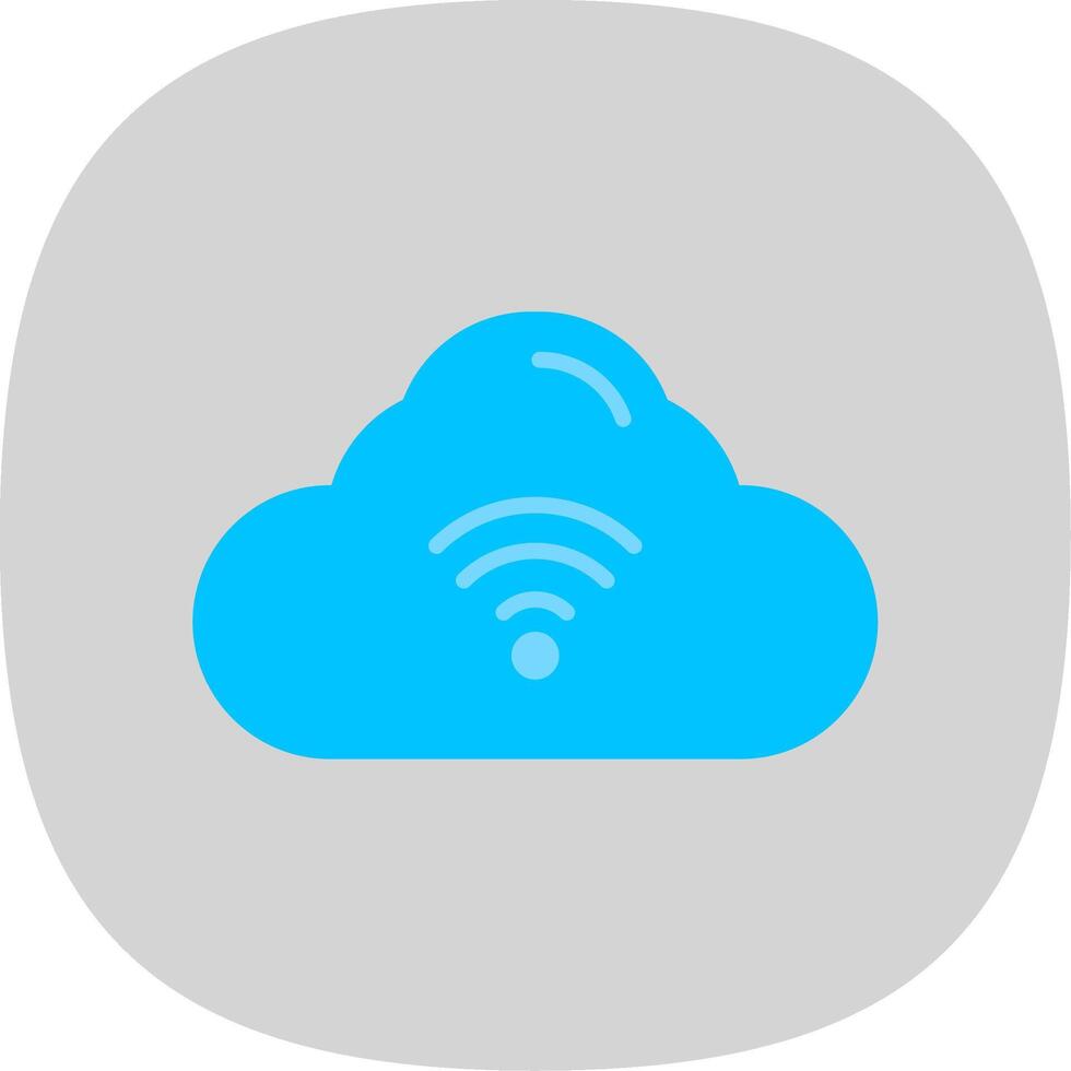 Cloud Flat Curve Icon Design vector