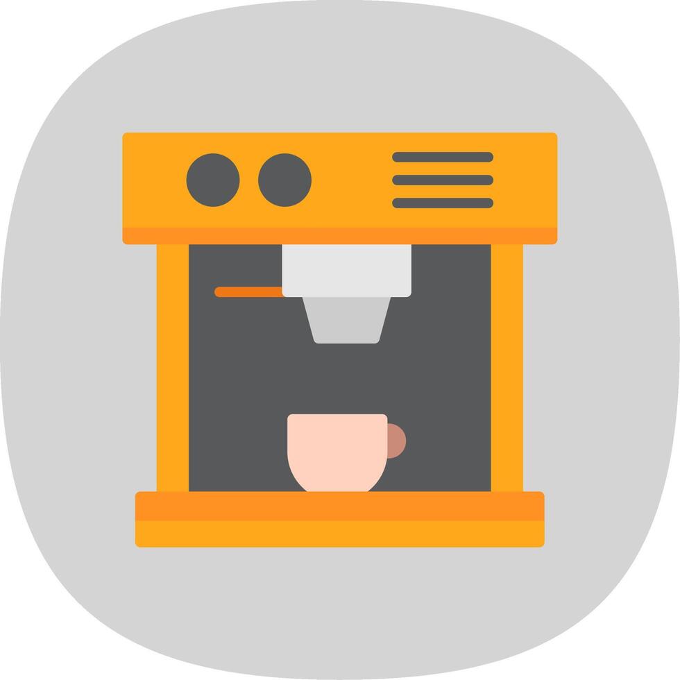 Coffee Machine Flat Curve Icon Design vector