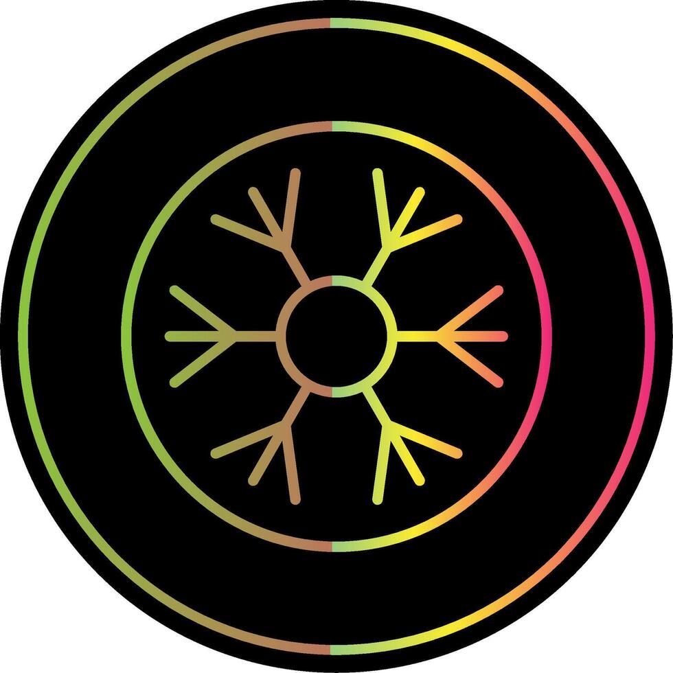 Snowflake Line Gradient Due Color Icon Design vector