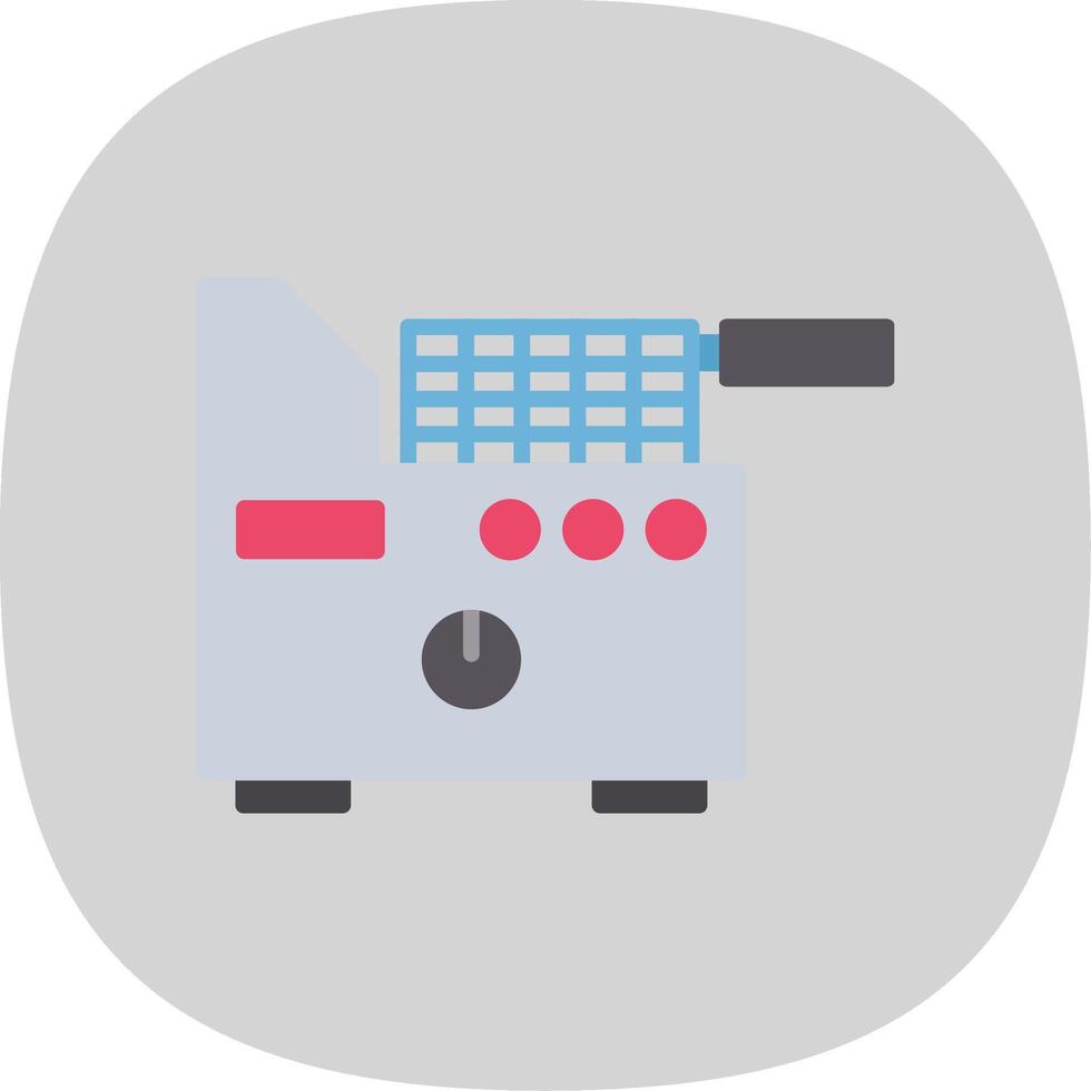 Electric Fryer Flat Curve Icon Design vector