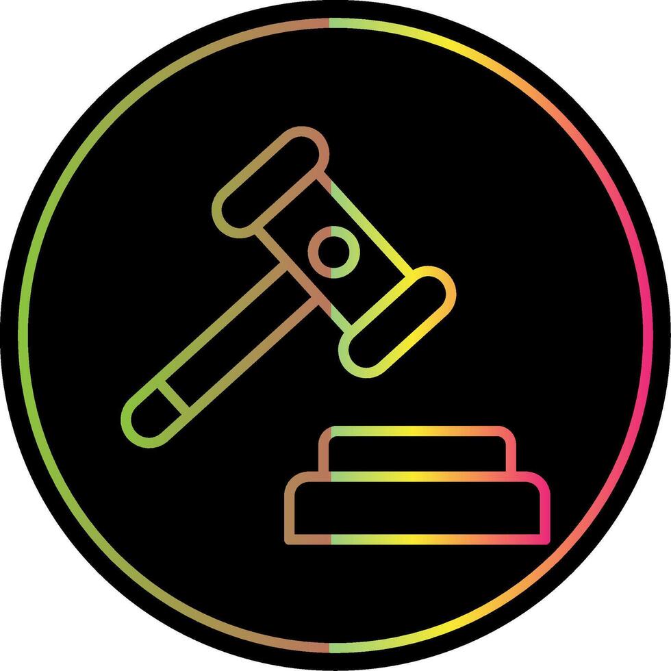 Auction Line Gradient Due Color Icon Design vector