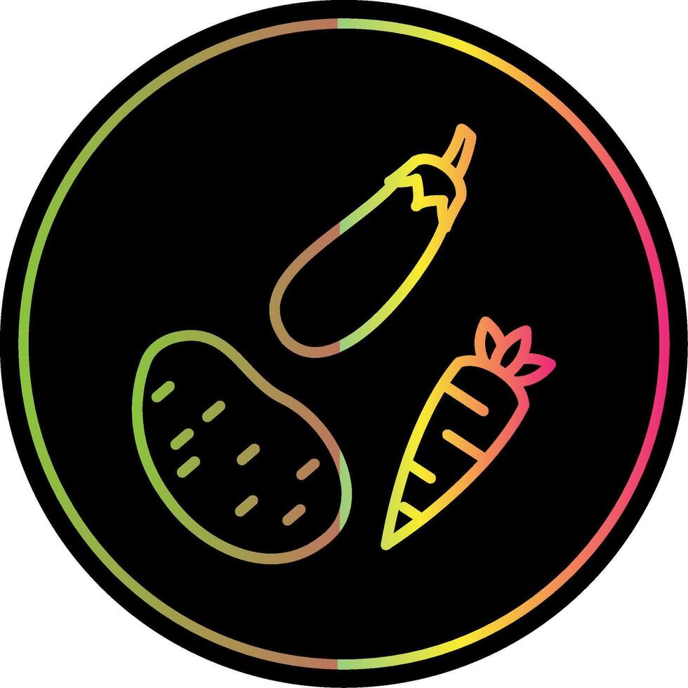 Vegetables Line Gradient Due Color Icon Design vector