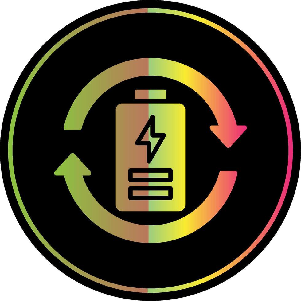 Eco Battery Glyph Due Color Icon Design vector