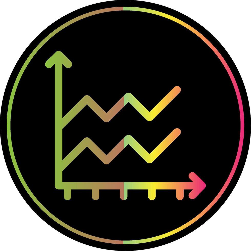 Area Graph Glyph Due Color Icon Design vector