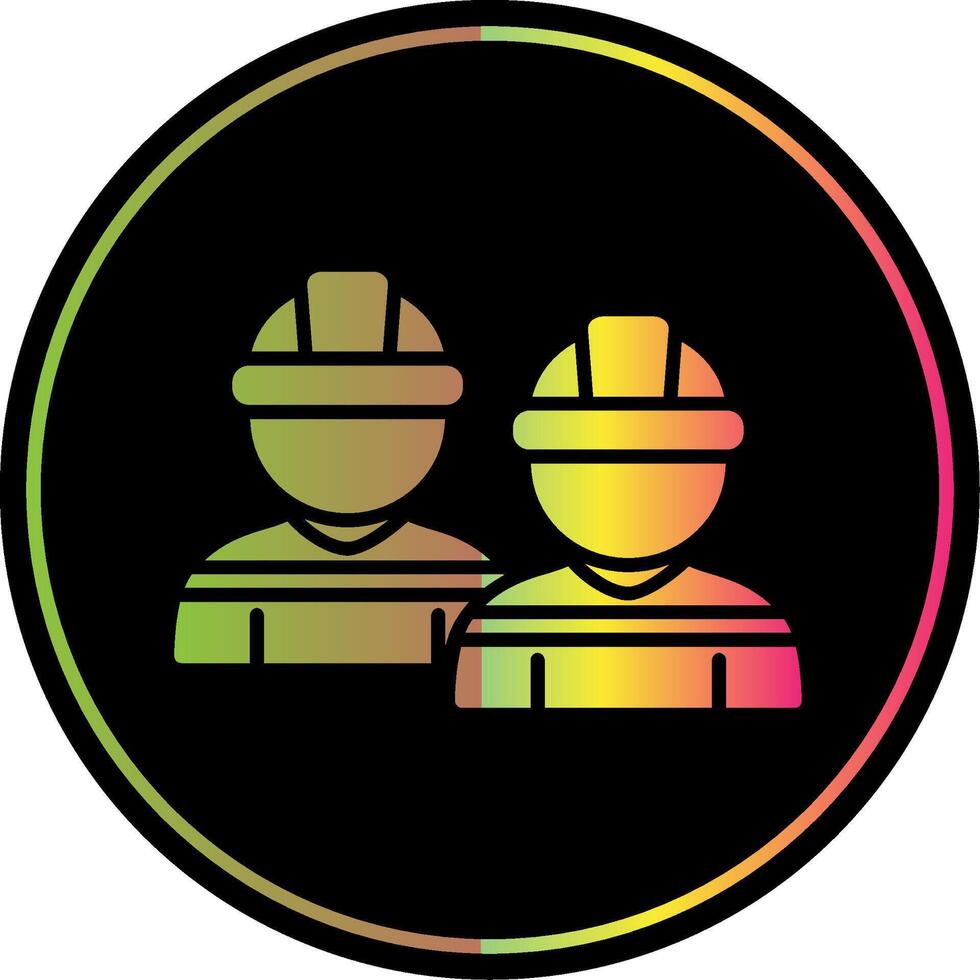 Engineering Team Glyph Due Color Icon Design vector