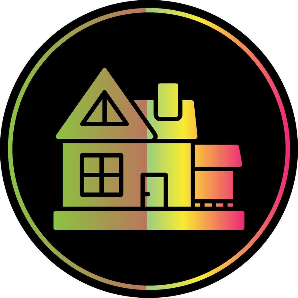 House Glyph Due Color Icon Design vector