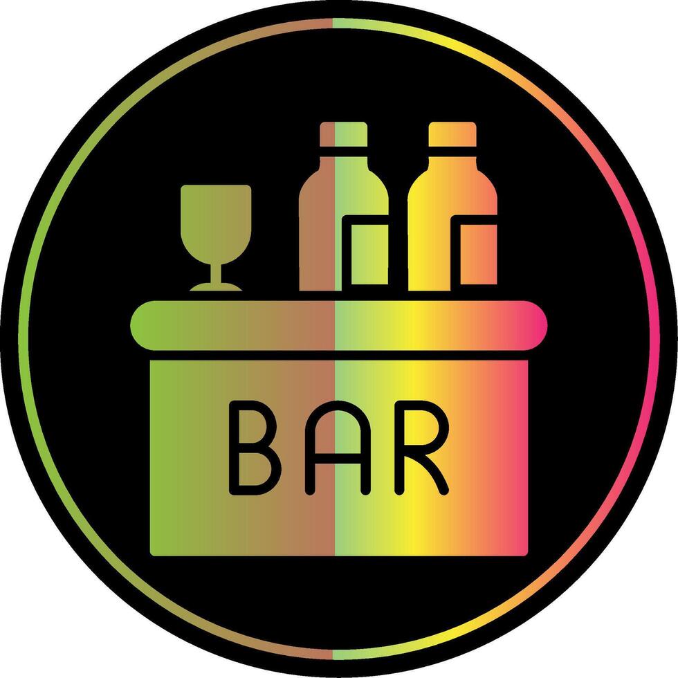Bar Glyph Due Color Icon Design vector