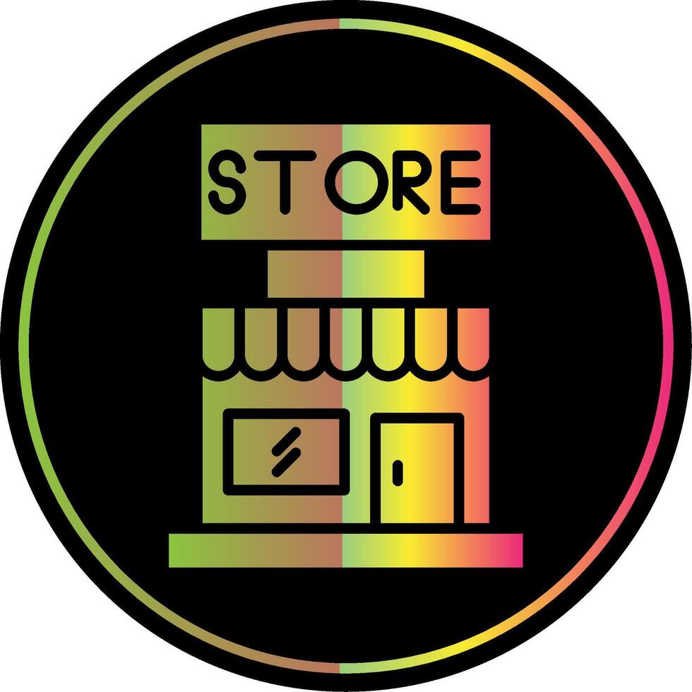 Store Glyph Due Color Icon Design vector