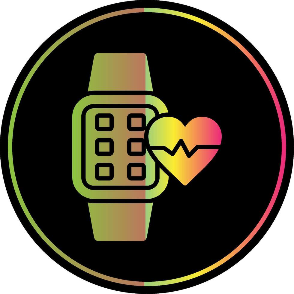 Heart Rate Glyph Due Color Icon Design vector