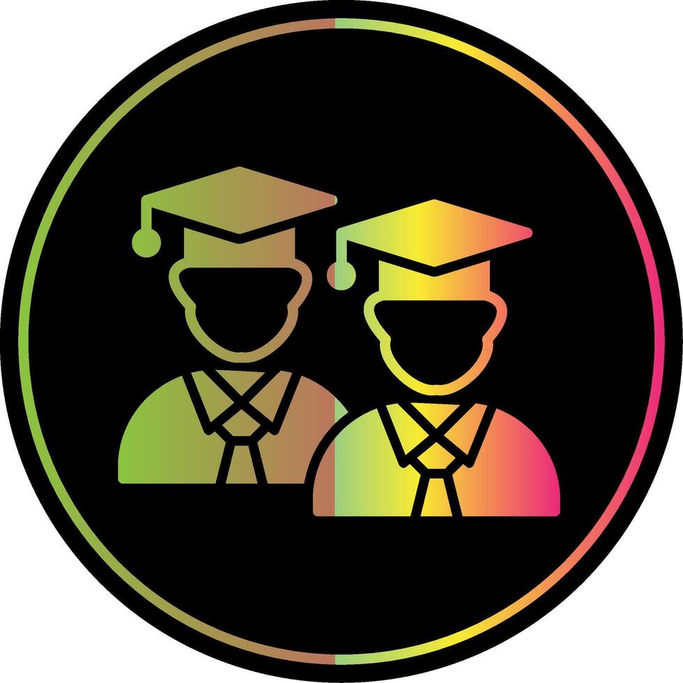 Students Glyph Due Color Icon Design vector