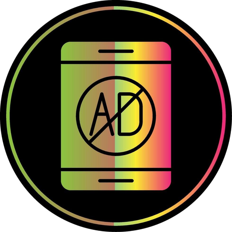 Ad Blocker Glyph Due Color Icon Design vector