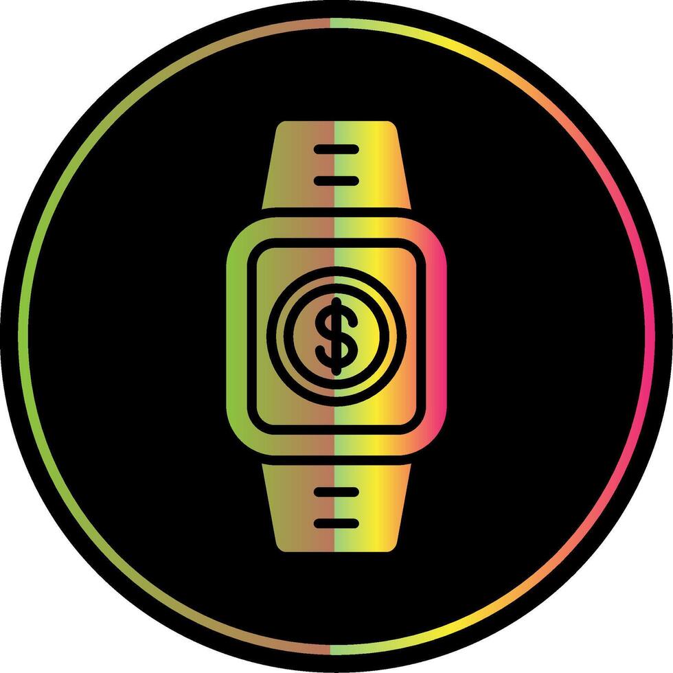 Payment Glyph Due Color Icon Design vector