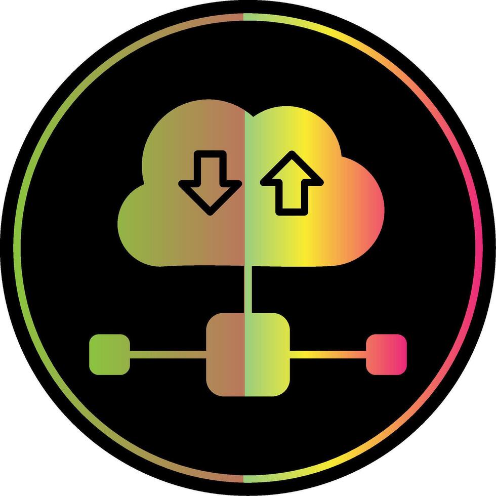 Cloud Glyph Due Color Icon Design vector