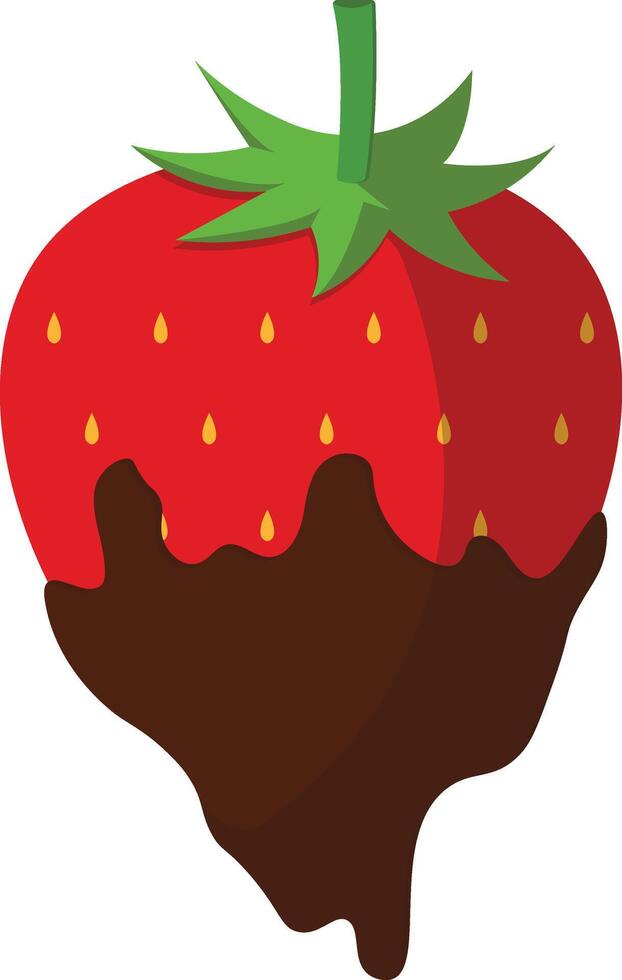 Strawberry Coated Chocolate with Cartoon Style. Illustration Design vector