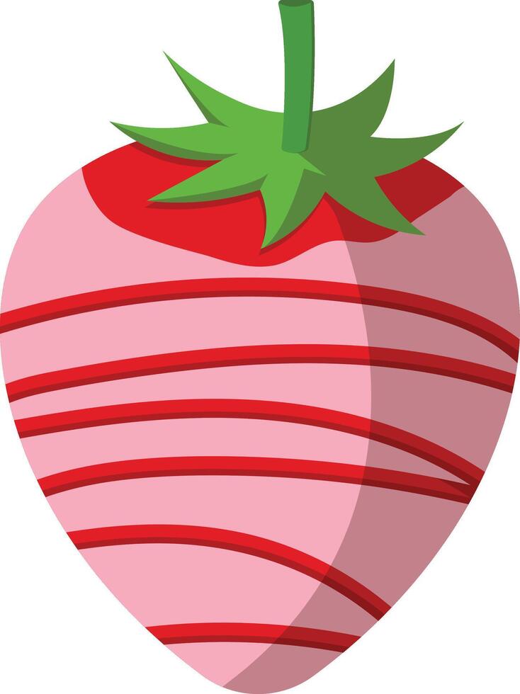 Strawberry Coated Chocolate with Cartoon Style. Illustration Design vector