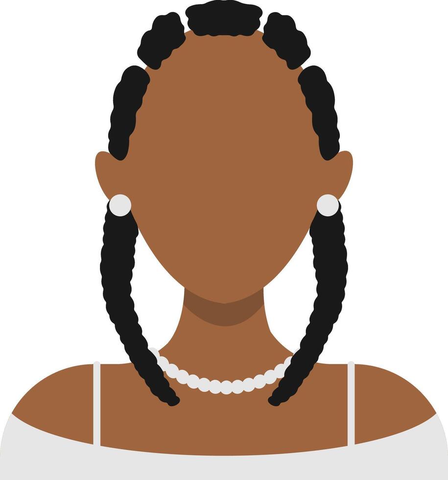 African Woman Avatar in Flat Style. Isolated Illustration vector