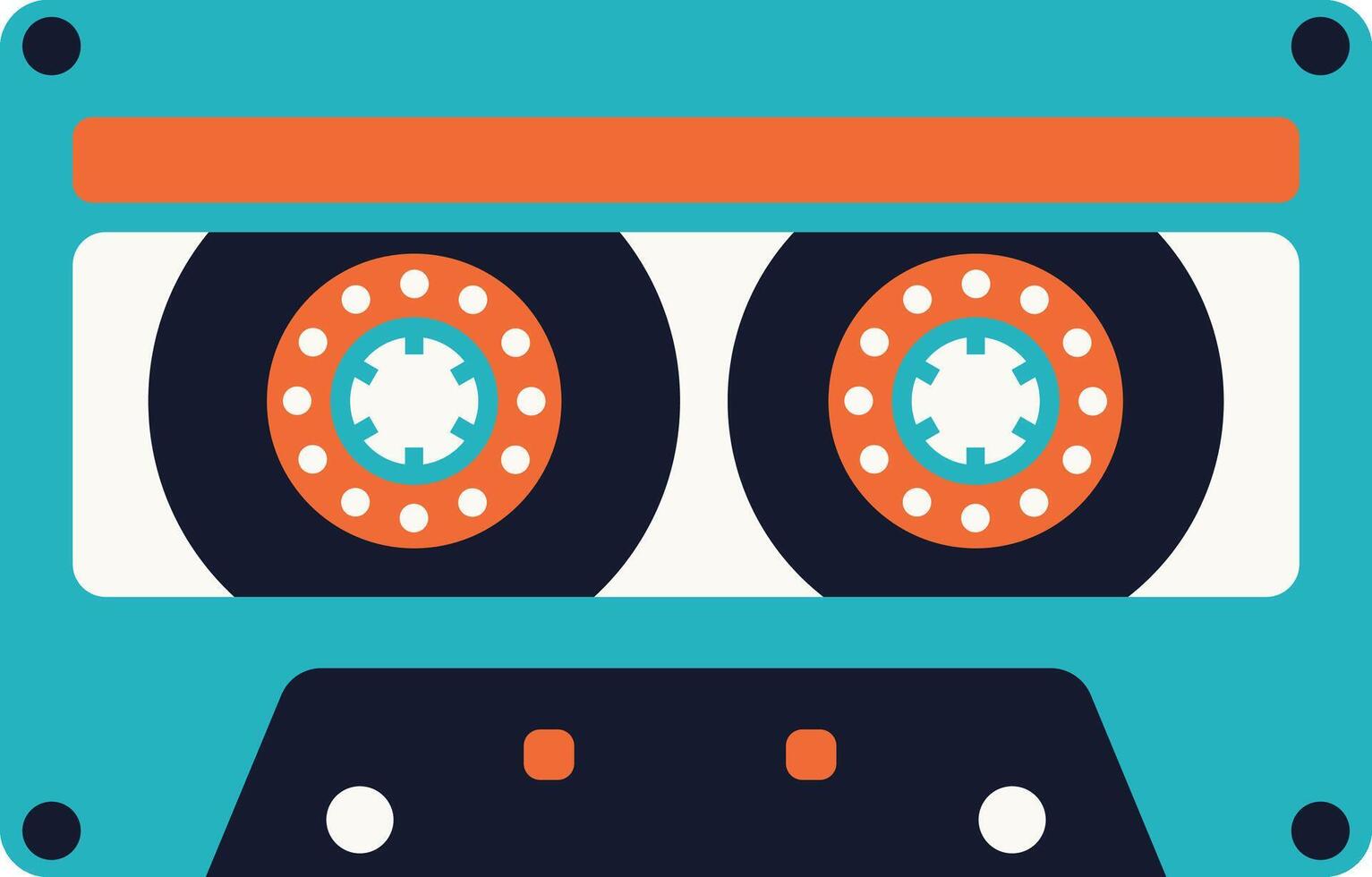 Retro Cassette Tape Illustration. in Vintage 90s Style vector