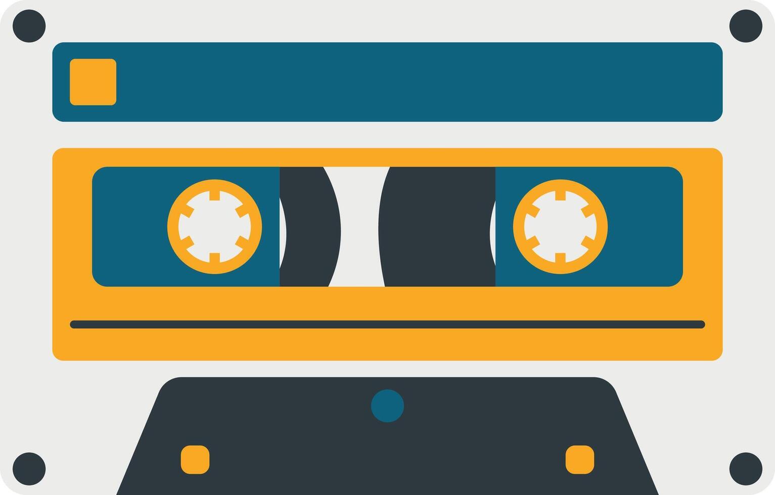 Retro Cassette Tape Illustration. in Vintage 90s Style vector