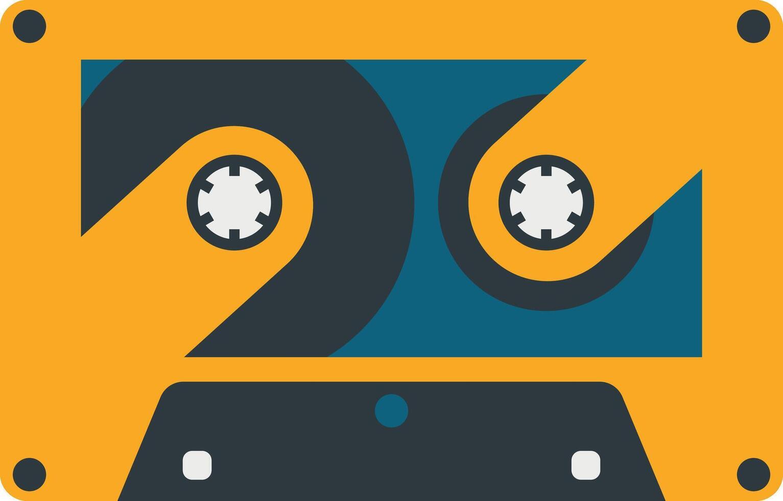 Retro Cassette Tape Illustration. in Vintage 90s Style vector