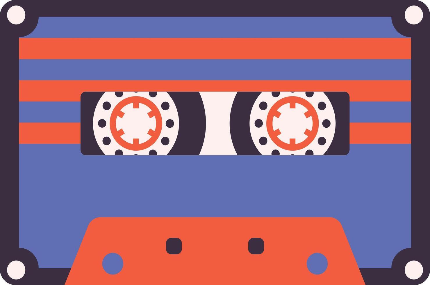 Retro Cassette Tape Illustration. in Colorful Vintage Style vector