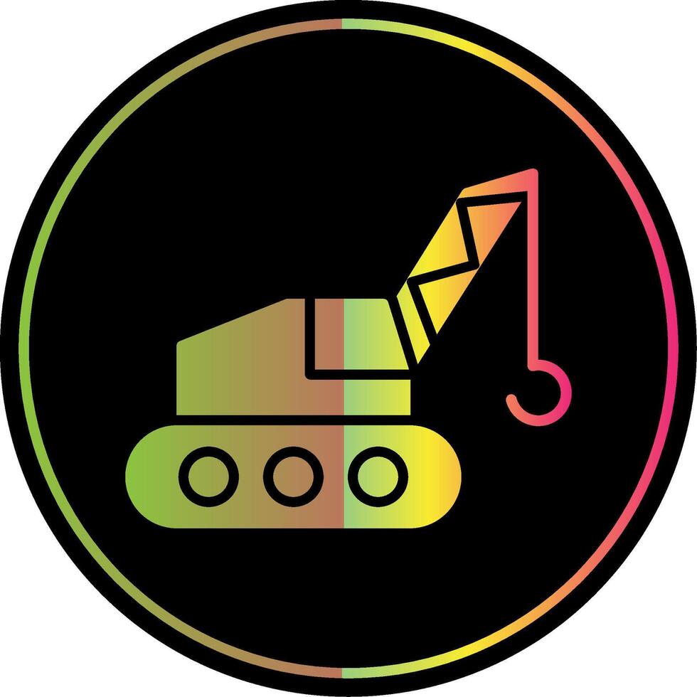 Crane Glyph Due Color Icon Design vector