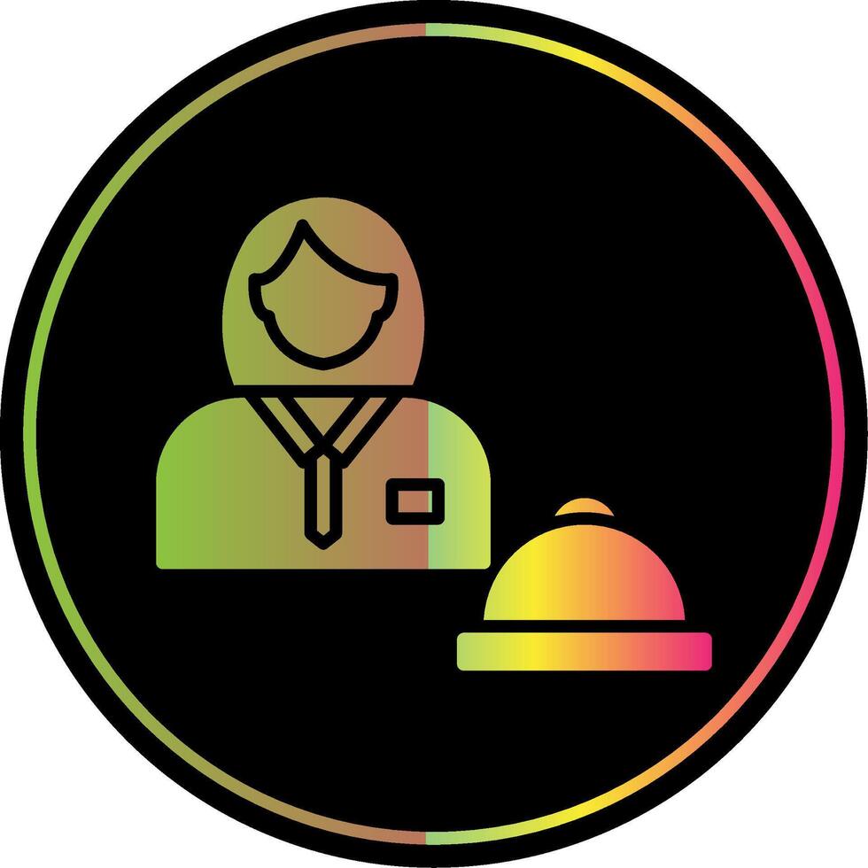 Waiter Glyph Due Color Icon Design vector
