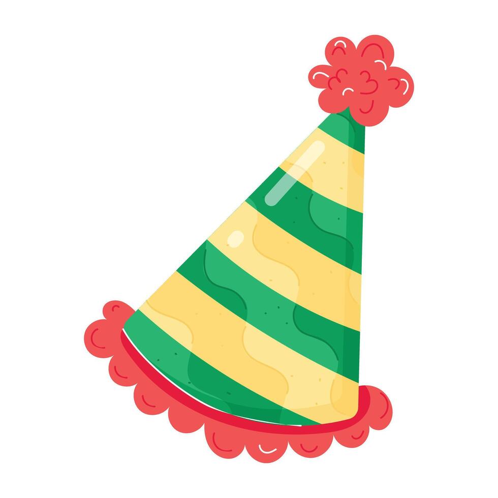 Birthday Hats Flat Stickers vector