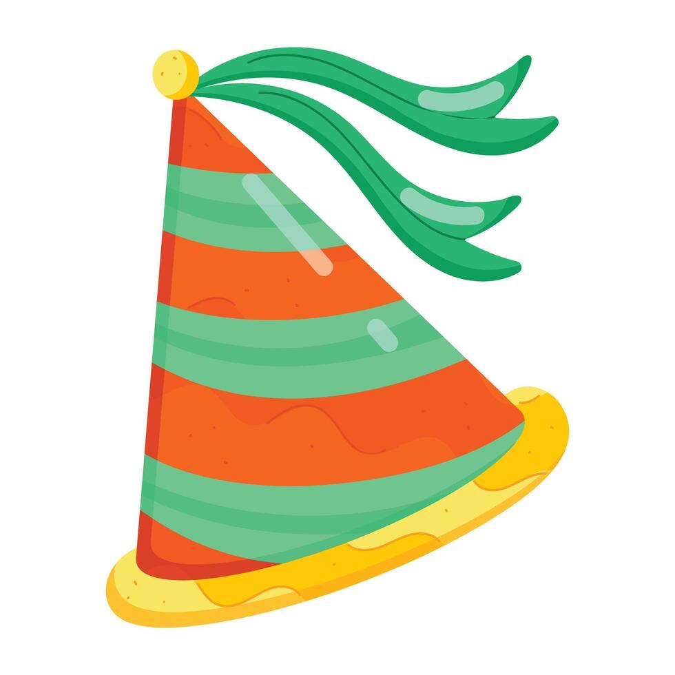 Festive Hats Flat Stickers vector