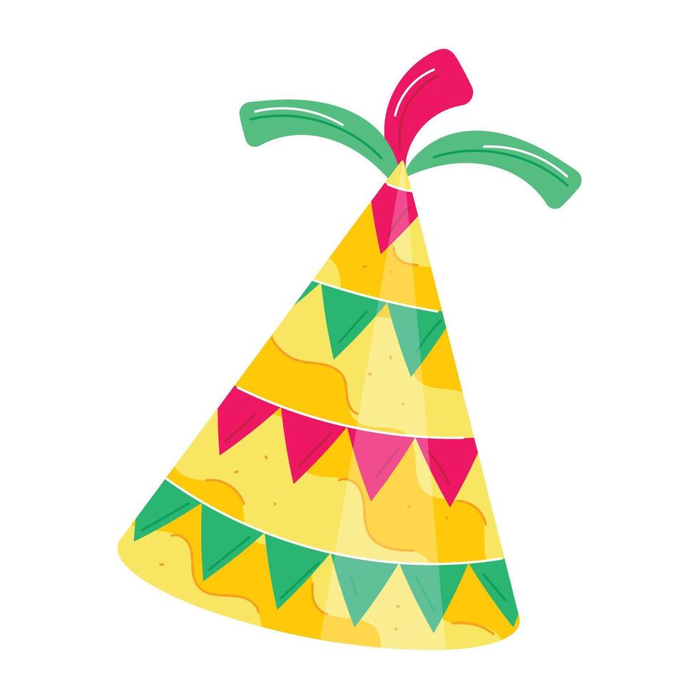 Festive Hats Flat Stickers vector