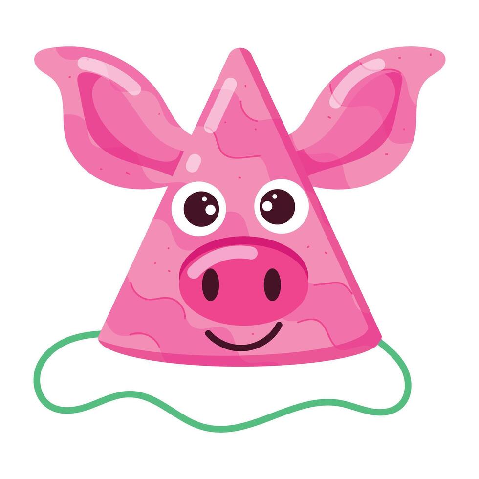 Festive Hats Flat Stickers vector