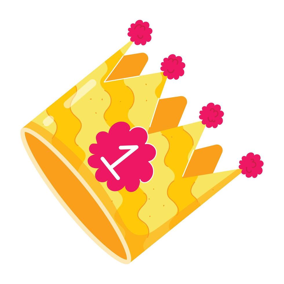 Party Hats Flat Stickers vector