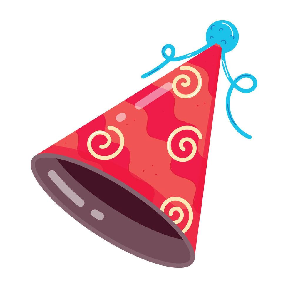 Birthday Caps Flat Stickers vector