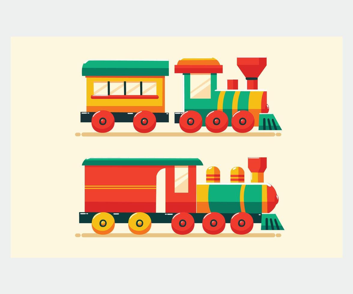 de colores selección de trenes ilustración vector