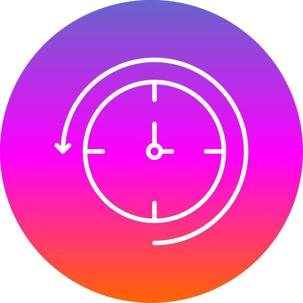 Back In Time Line Gradient Circle Icon vector