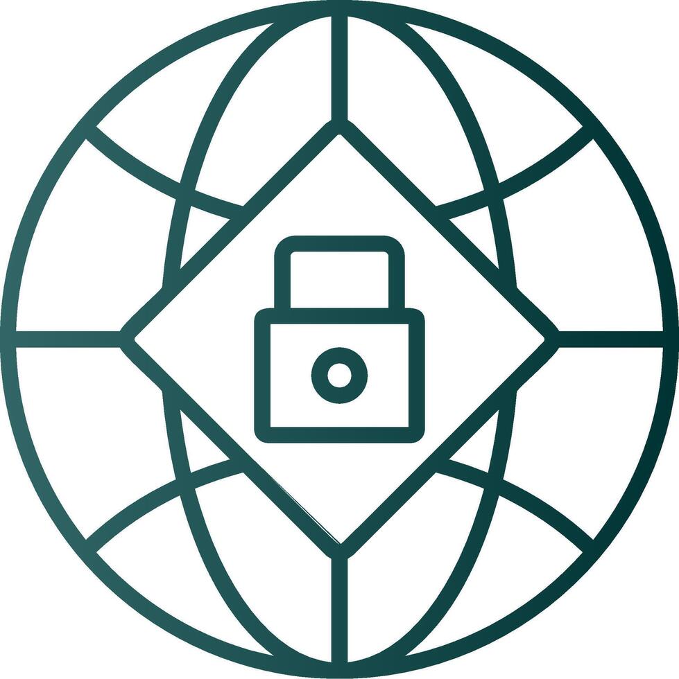 Global Security Line Gradient Icon vector
