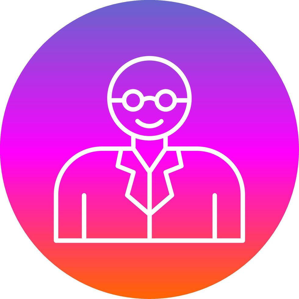 Professor Line Gradient Circle Icon vector