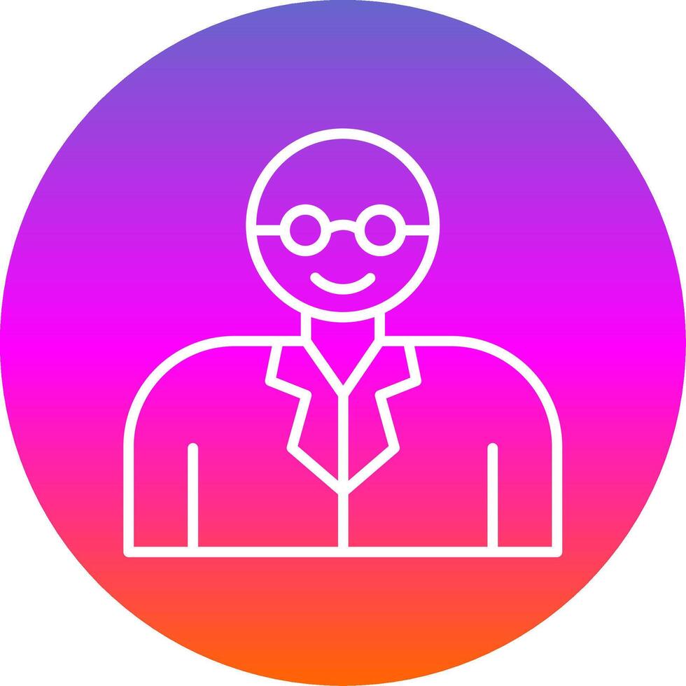 Professor Line Gradient Circle Icon vector