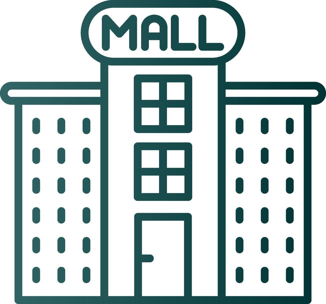 Shopping Mall Line Gradient Icon vector