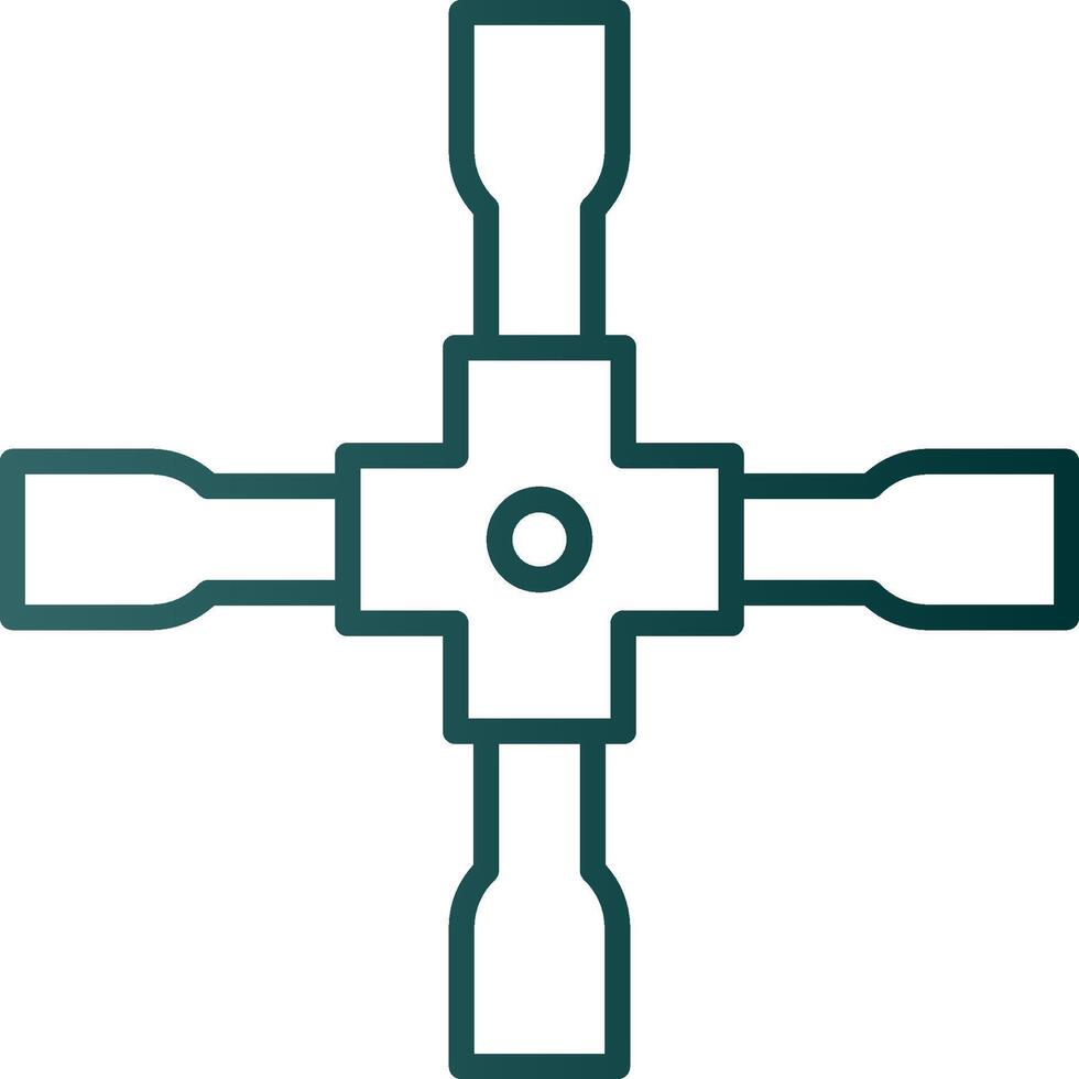 Lug Wrench Line Gradient Icon vector