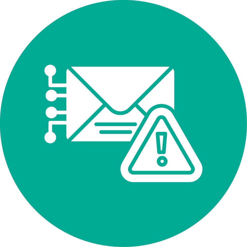 Warning Mail Multi Color Circle Icon vector