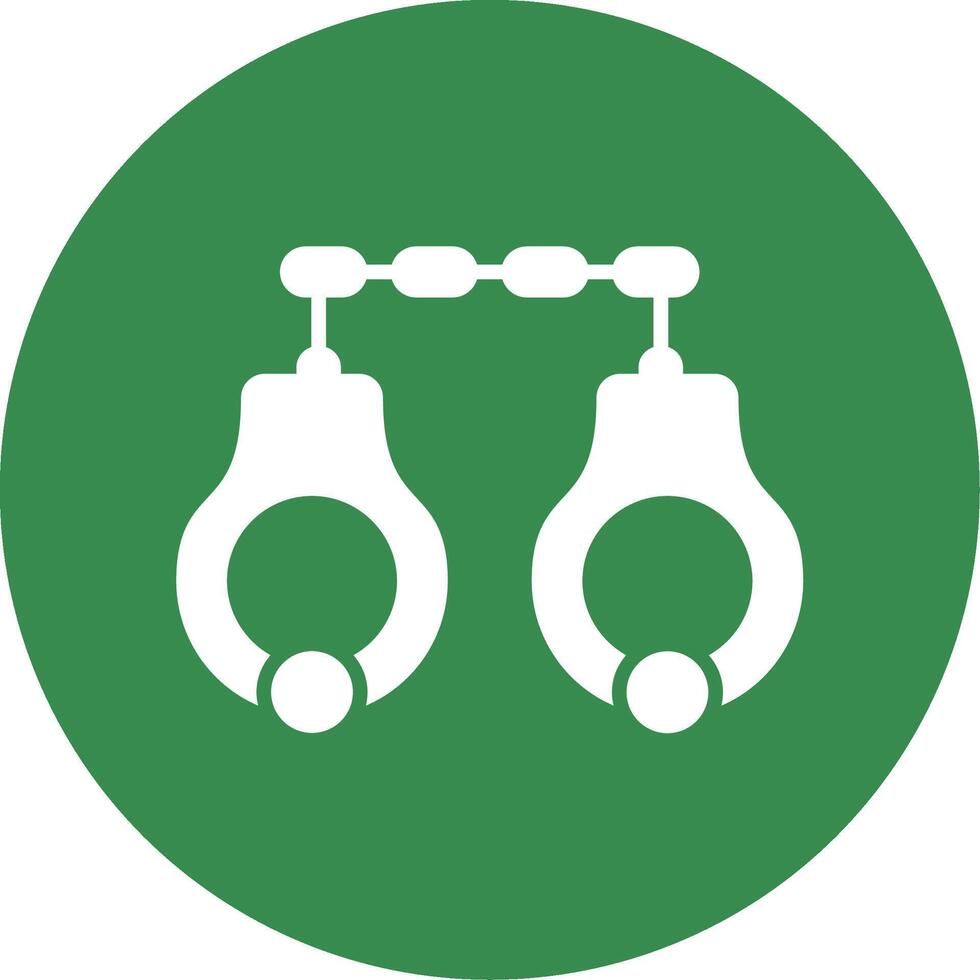 Handcuffs Multi Color Circle Icon vector