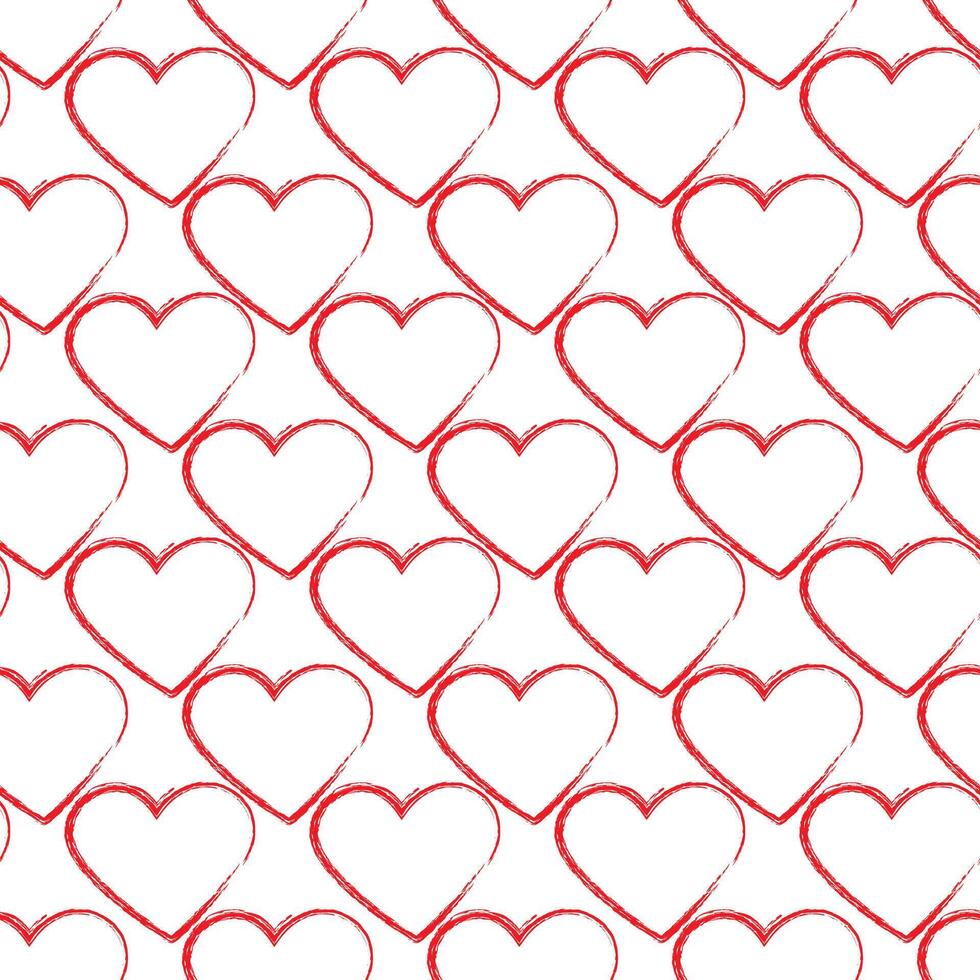 Abstract Hand drawn Hearts shape seamless pattern. Valentines Day background texture design concept. Isolate. EPS. for cards, greetings, posters, banners, brochures or web, promo, advertisement vector