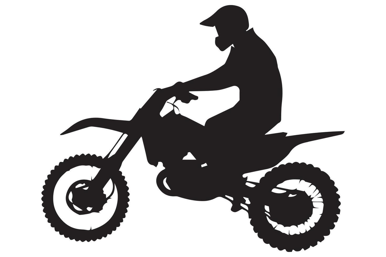 Set of silhouettes of man riding on motocross pro design vector