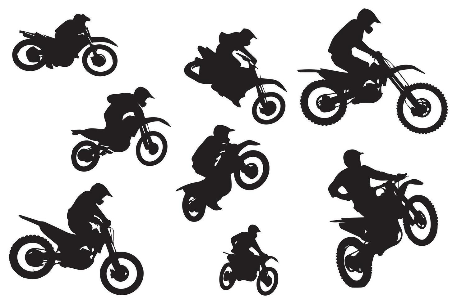 Isolated motocross rider jump set pro design vector