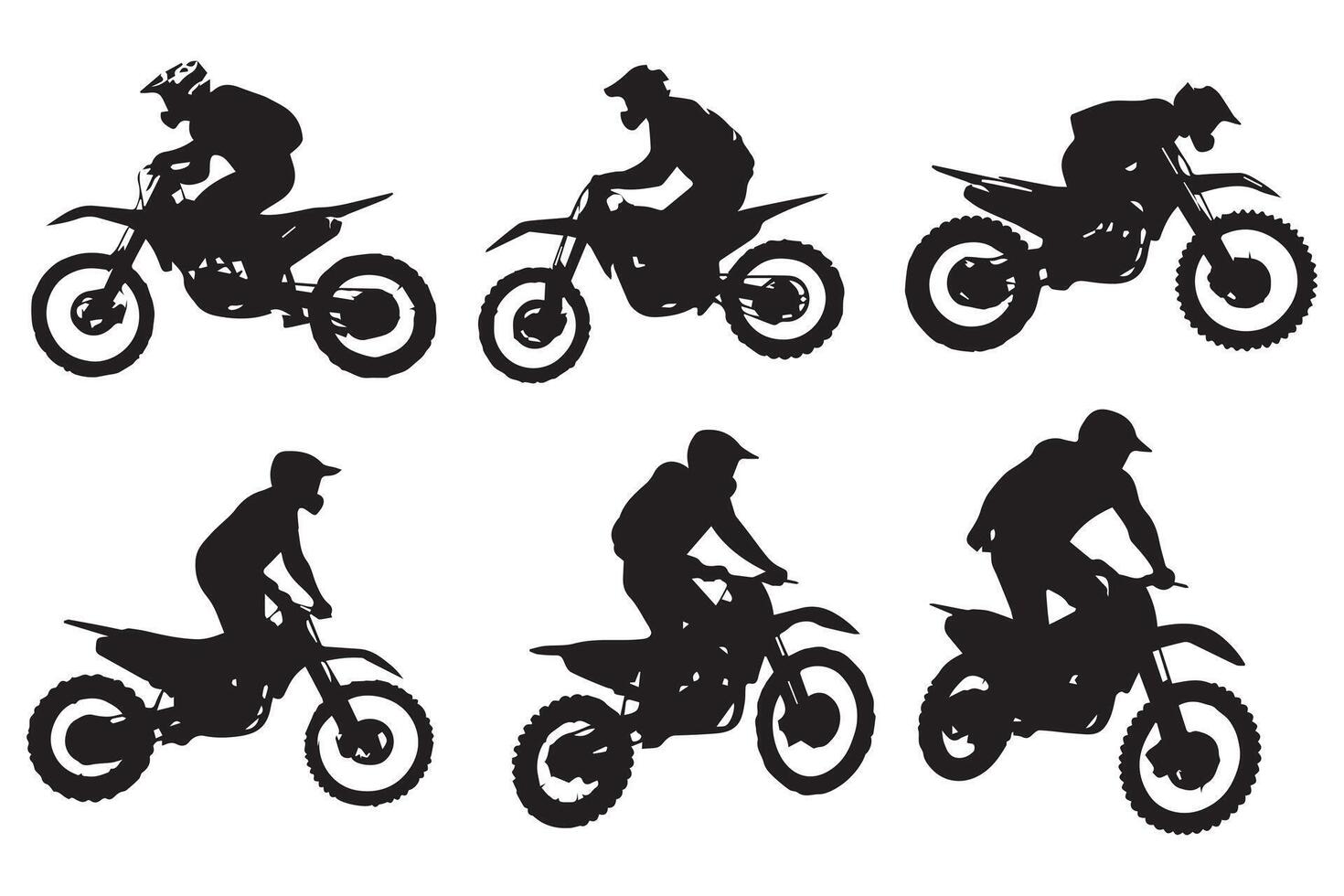 Isolated motocross rider jump set pro design vector