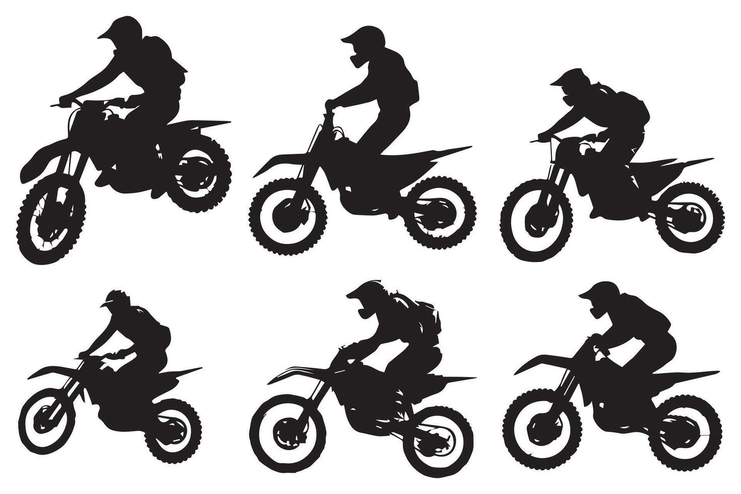 Isolated motocross rider jump set pro design vector