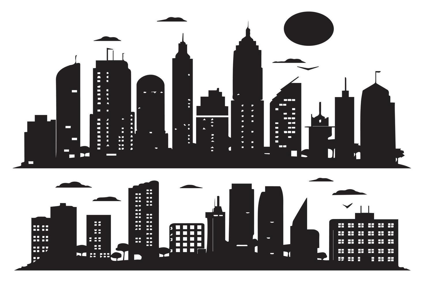 City silhouette bundile pro design vector