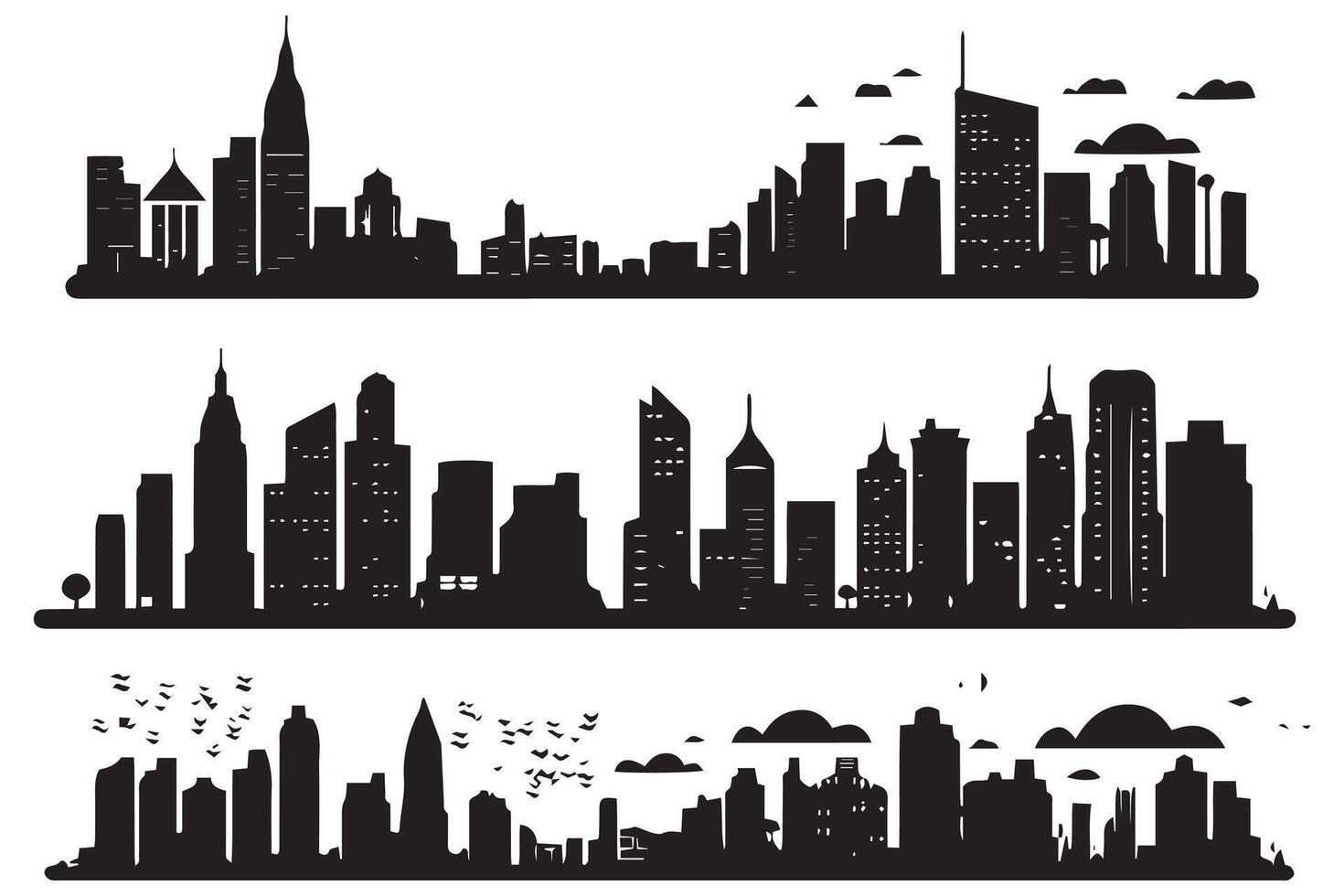 City silhouette, Silhouette of city with black color on white background pro design vector